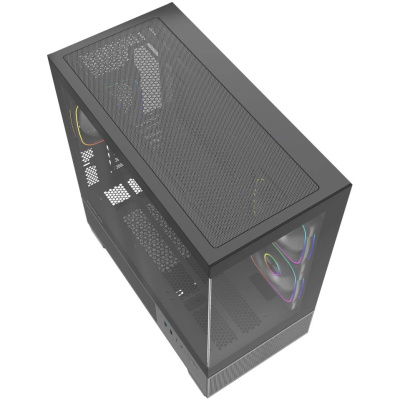������ Powercase Vision Micro S3B, Tempered Glass, Type-C, 3x 120mm ARGB PWM Fan, ������, mATX  (CVMMSB-A3)