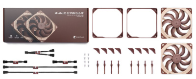 �e��������� ��� ������� Noctua NF-A14x25 G2 PWM Sx2-PP (NF-A14x25 G2 PWM Sx2-PP) - 140mm 2 ��, 1500 ��/���, 24.8 ��, 4-pin PWM