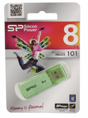 USB ������ Silicon Power Helios 101 8Gb green USB 2.0