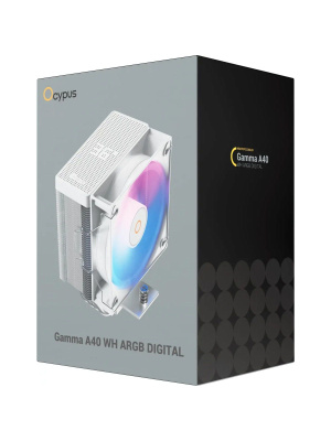 ����� Ocypus Gamma A40 WH ARGB Digital (200W, 4-pin PWM, LED temp., 133mm, Al/Cu, 4x6mm, ARGB, 1x100mm, 41CFM, 29.5dBA, 2400RPM, S: 1851/1700/1200/115X, AM5/AM4, white)