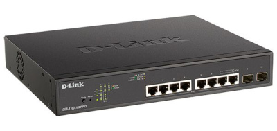 ������������� L2 PoE-���������� D-Link DGS-1100-10MPPV2/A3A, 8�1000Base-T, 2x1000Base-X SFP (����� 1-8 PoE 802.3af/at, ����� 7-8 PoE 802.3bt, PoE-������ 242 ��)