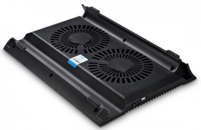��������� ��� �������� 17" Deepcool N8 BLACK 380x278x55mm 2xUSB 1244g 25dB ������