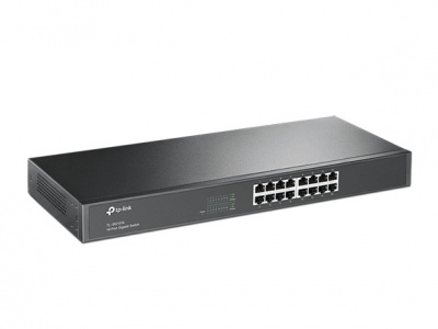TP-Link TL-SG1016 ���������� 16-port Gigabit Switch, 1U 19-inch rack-mountable steel case