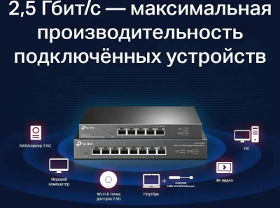 ���������� TP-LINK TL-SG105-M2 5-�������� ���������� ���������� 2,5 ����/�