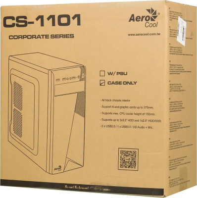 ������ Aerocool Cs-1101, ATX, ��� ��, 2 x USB 2.0, 1 x USB 3.0, � ��������� 1 x 80-�� ����������