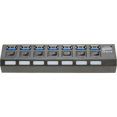 USB ��� 5BITES HB37-303PBK, BLACK