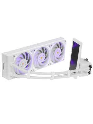 ������� ���������� ��� ���������� Thermalright Trofeo Vision 360 White (360mm, LED, White, ARGB/ Fans: 3x120mm, 69CFM, 27dBA, 2150RPM/ Pump height 102mm, 6400RPM, Rad thickness 27mm/ S: 1700, 1200, 1851, 115X, 2011, 2066, AM5, AM4)