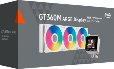 ������� �������� ���������� PcCooler GT360M Display ARGB Soc-AM5/AM4/1200/1700/1851 4-pin LCD 310W, �����, Ret (GT360M-WHAWXX-GL)