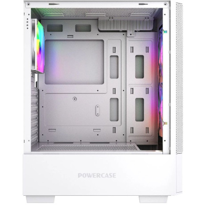 ������ Powercase Mistral AY3W ARGB, Tempered Glass, 2x 140mm +1x 120mm ARGB Fans, �����, ATX  (CMAYW-A3)
