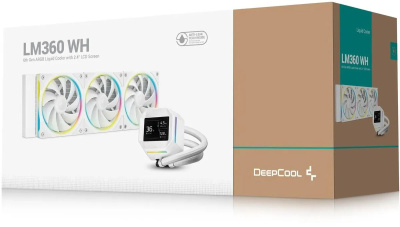 ������� �������� ���������� Deepcool LM360 WH ARGB Soc-AM5/AM4/1200/1700/1851 ����� 4-pin 19-36dB Al LCD 250W 1729gr Ret (R-LM360-WHDMMC-1)