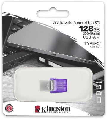 ���� ���� Kingston 128Gb DataTraveler microDuo 3C DTDUO3CG3/128GB USB3.0 ����������