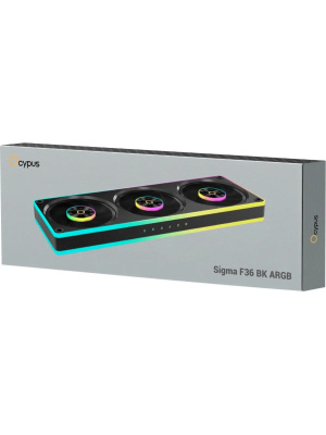 ���������� ��� ������� Ocypus Sigma F36 BK ARGB, 3x120x120x25mm, 4-PIN PWM, 500-2200 RPM, 36 DBA MAX, FLUID DYNAMIC BEARING