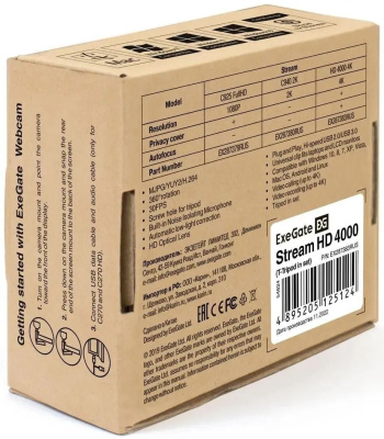 ���-������ Exegate Stream HD 4000 4K UHD T-Tripod (4096x2160, USB 2.0, �������������� �����������, ���������� ��������, ������)