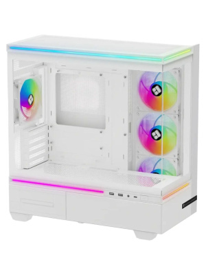 ������ Thermalright M10 FAN4-C, Mini-Tower, TG, 4x120mm ARGB, 2xUSB-A 3.0, 1xUSB Type-C, mATX, mITX White