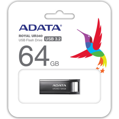 ������ 64 �� USB 3.2 Gen 1 ADATA UR340, ������ (AROY-UR340-64GBK)