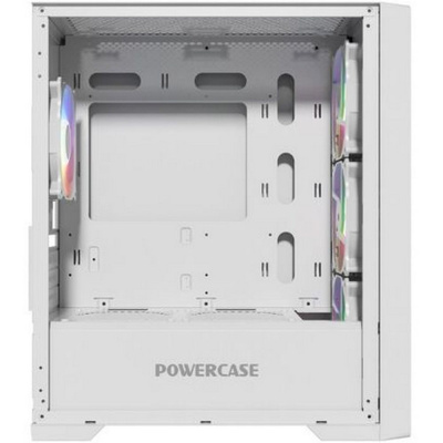 ������ Powercase ByteFlow Micro White, Tempered Glass, 4� 120mm ARGB fans, ARGB HUB, �����, mATX  (CAMBFW-A4)