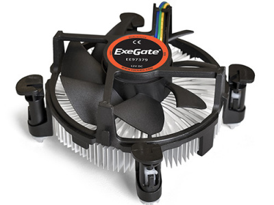 Exegate EX283280RUS ����� ExeGate EE97379, Al, S1150/1151/1155/1156, TDP 65W, Hydro bearing, 4pin, 23.5db, BOX