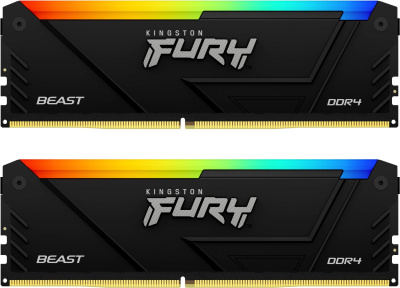 ������ DDR4 2x16GB 3200MHz Kingston KF432C16BB2AK2/32 Fury Beast RGB RTL Gaming PC4-25600 CL16 DIMM 288-pin 1.35� kit single rank � ���������� Ret