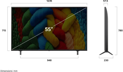 ��������� LED LG 55" 55NANO81A6A.ARUG ����� ���� 4K Ultra HD 60Hz DVB-T DVB-T2 DVB-C DVB-S DVB-S2 USB WiFi Smart TV