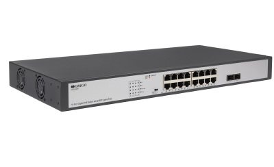 ������������� PoE-���������� ORIGO OS2218FP/200W, 16x1000Base-T PoE+, 2x1000Base-X SFP, PoE-������ 250 ��